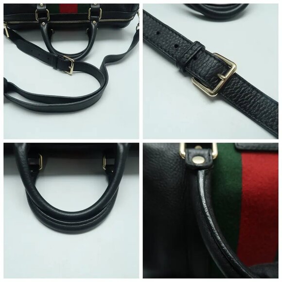 GUCCI Boston Black Leather Satchel 714-033125 - Picture 7 of 12